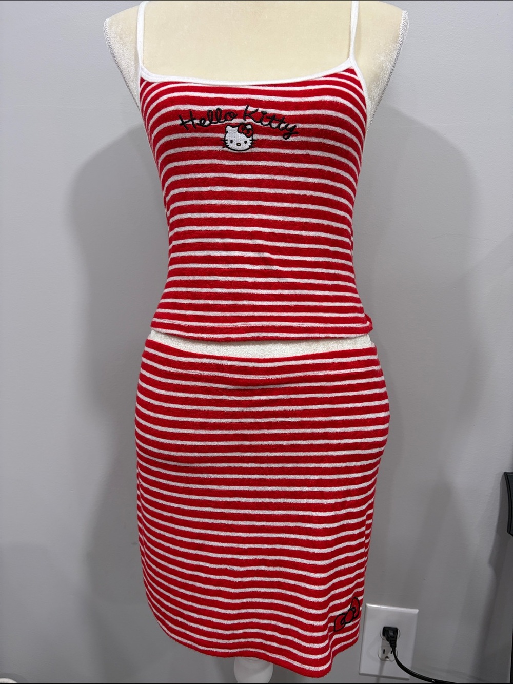 Hello Kitty Red & White Striped Tank and Skirt Set